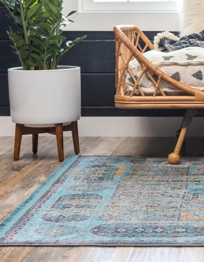 Caribbean Breeze Collection Area Rug - Iguana Rectangle Blue lifestyle 4