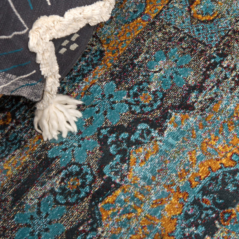 Caribbean Breeze Collection Area Rug - Iguana Rectangle Blue lifestyle 6