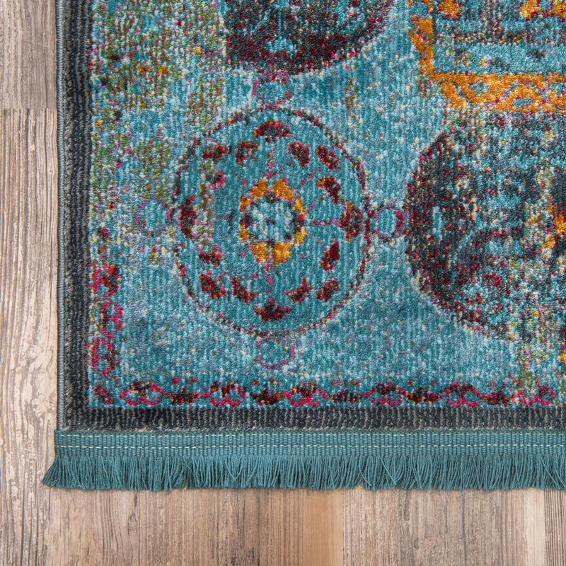 Caribbean Breeze Collection Area Rug - Iguana Rectangle Blue lifestyle 9