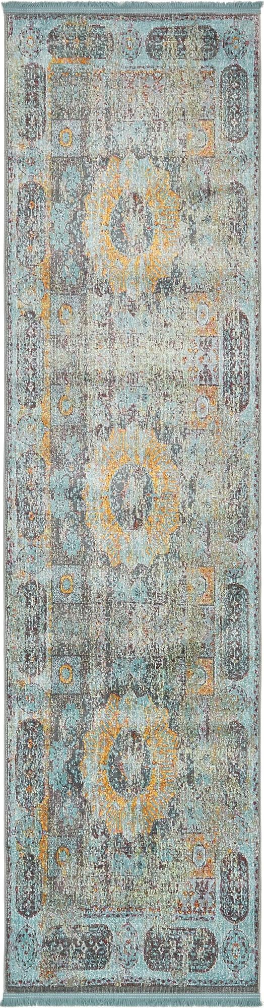 Caribbean Breeze Collection Area Rug - Iguana Runner Blue lifestyle 12