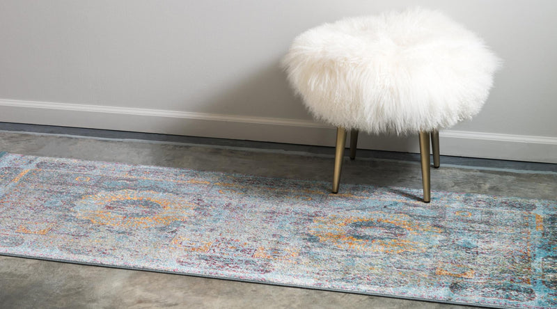 Caribbean Breeze Collection Area Rug - Iguana Runner Blue lifestyle 15