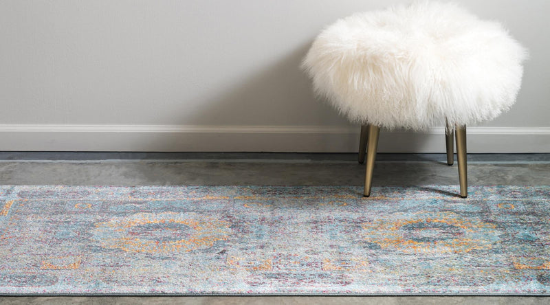 Caribbean Breeze Collection Area Rug - Iguana Runner Blue lifestyle 17
