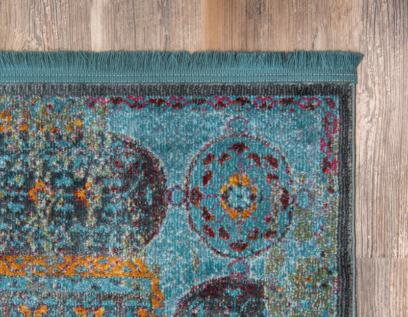 Caribbean Breeze Collection Area Rug - Iguana Runner Blue lifestyle 25