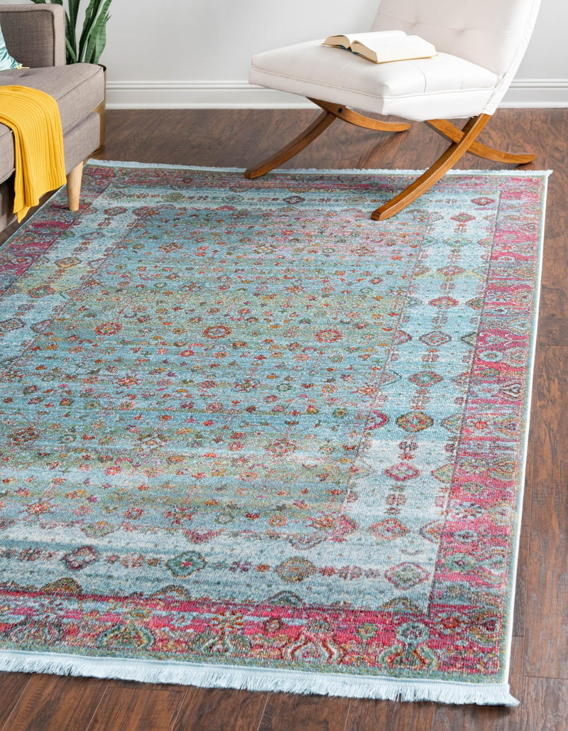 Caribbean Breeze Collection Area Rug - Juniper Rectangle Blue lifestyle 2