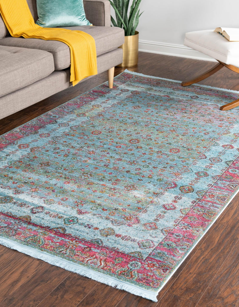 Caribbean Breeze Collection Area Rug - Juniper Rectangle Blue lifestyle 3