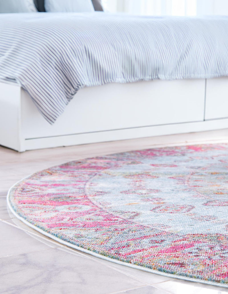 Caribbean Breeze Collection Area Rug - Juniper Round Blue lifestyle 21