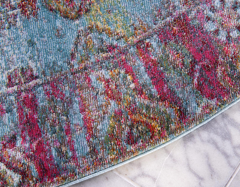 Caribbean Breeze Collection Area Rug - Juniper Round Blue lifestyle 18