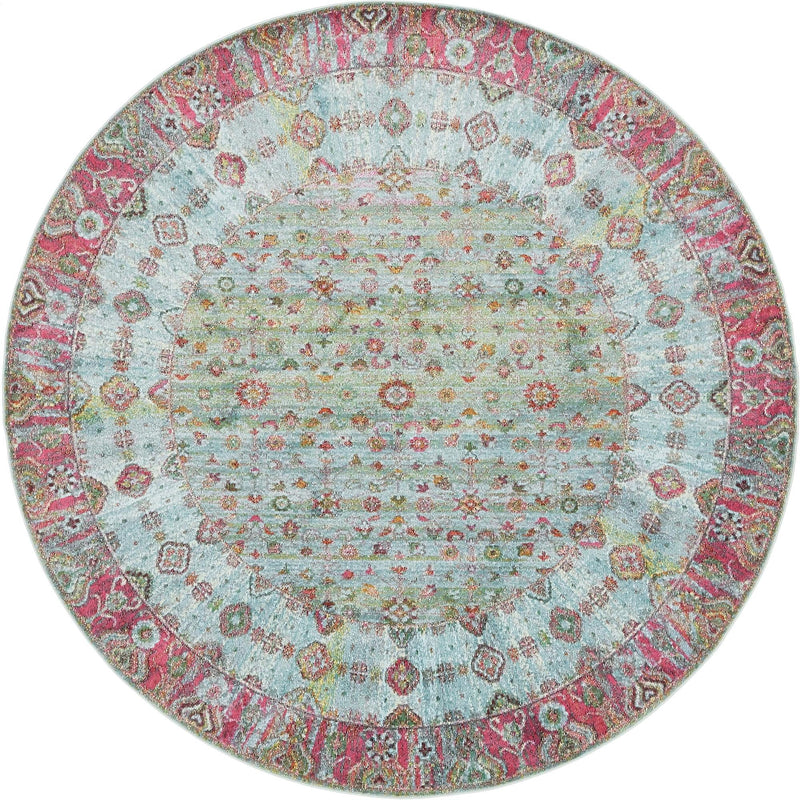 Caribbean Breeze Collection Area Rug - Juniper Round Blue lifestyle 11