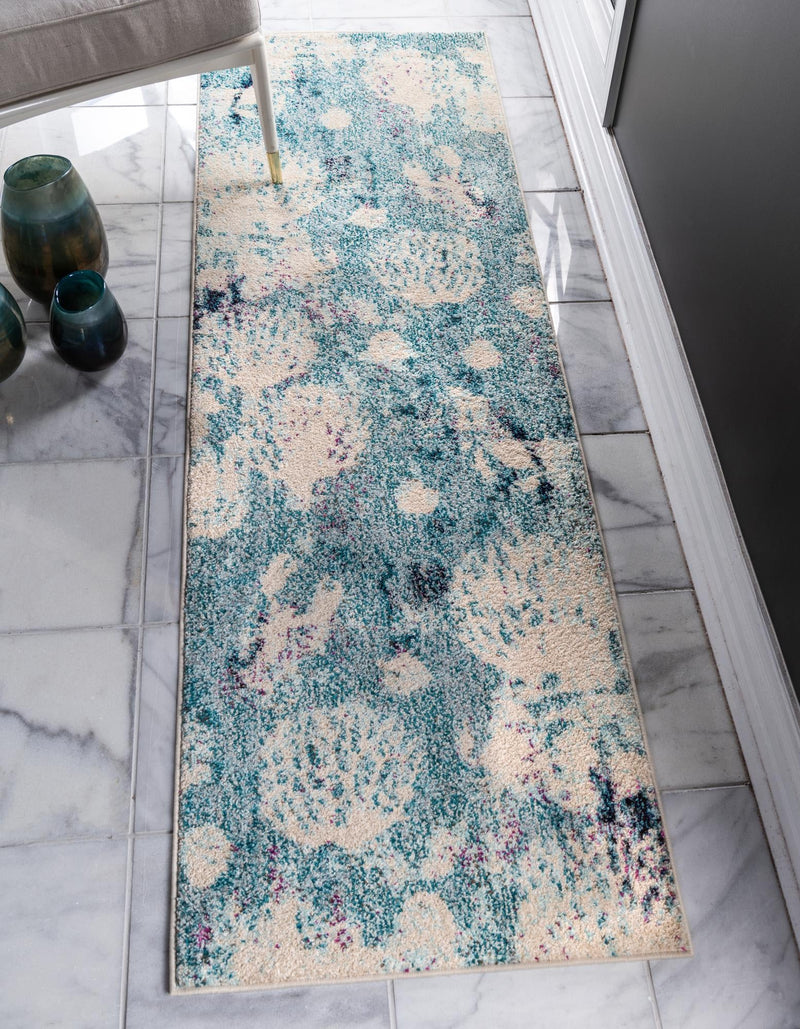 Sorrento Shores Collection Area Rug - Vico Runner Light Blue lifestyle 30