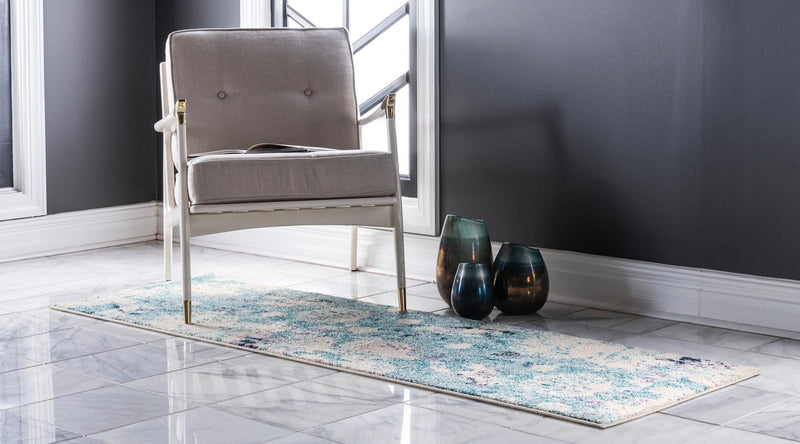 Sorrento Shores Collection Area Rug - Vico Runner Light Blue lifestyle 34