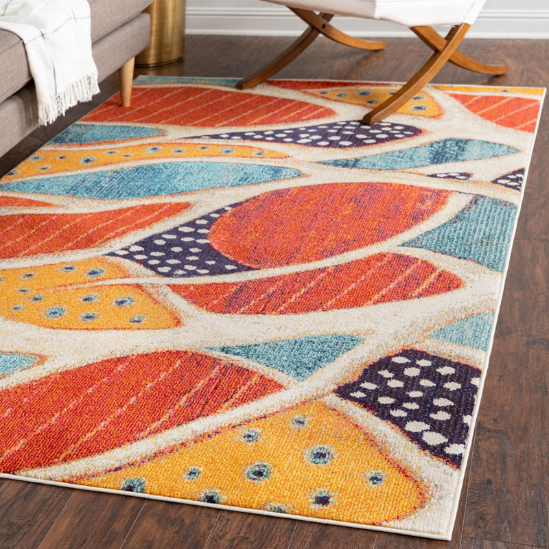 Sorrento Shores Collection Area Rug - Atrani Rectangle Rust Red lifestyle 14