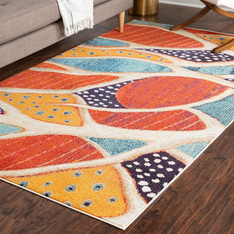 Sorrento Shores Collection Area Rug - Atrani Rectangle Rust Red lifestyle 15