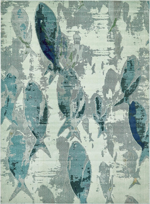 Sorrento Shores Collection Area Rug - Praiano Rectangle Light Blue Main
