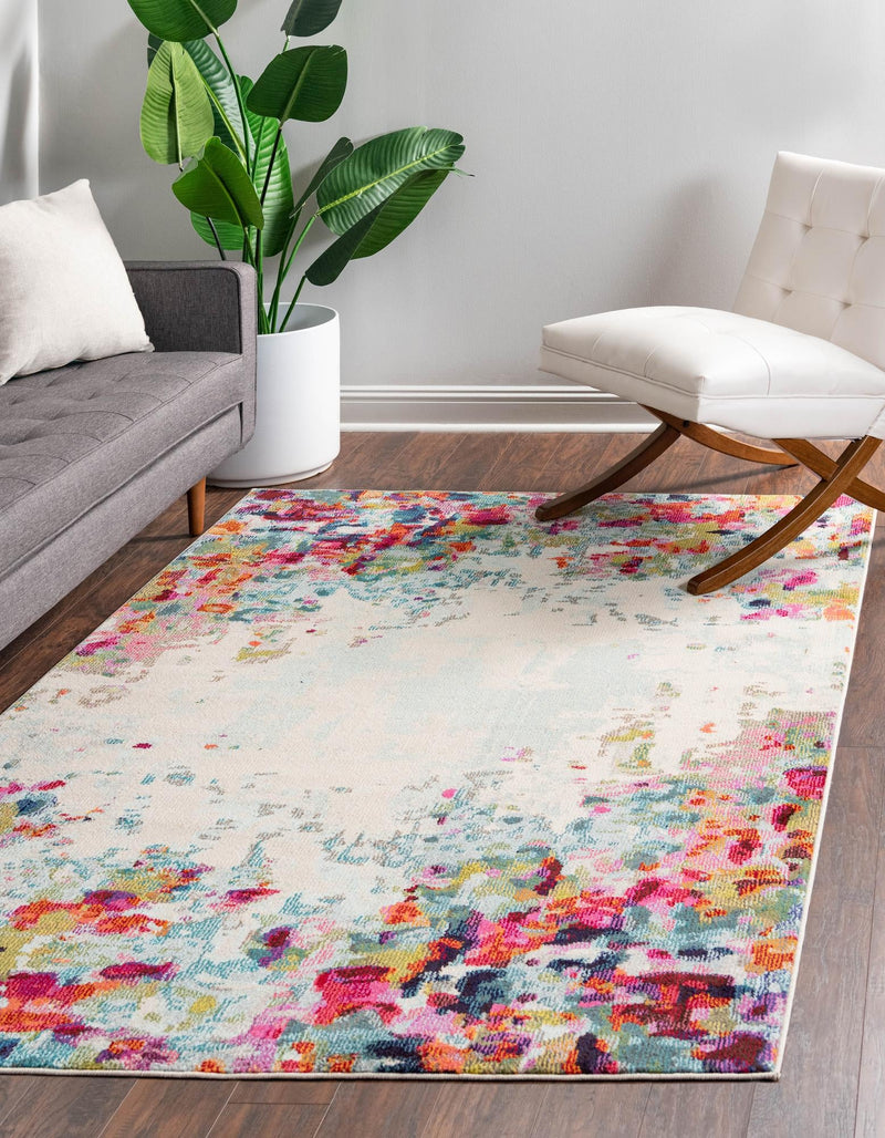 Chromatic Oasis Collection Area Rug - Blush Rectangular Multi lifestyle 19