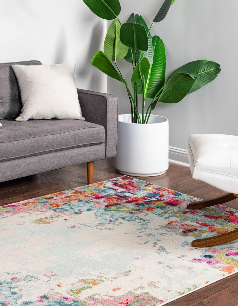 Chromatic Oasis Collection Area Rug - Blush Rectangular Multi lifestyle 25