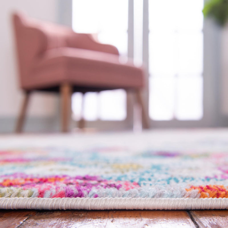 Chromatic Oasis Collection Area Rug - Blush Rectangular Multi lifestyle 34