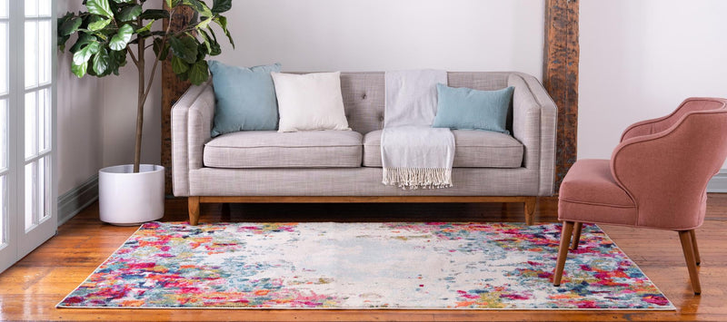 Chromatic Oasis Collection Area Rug - Blush Rectangle Multi lifestyle 12