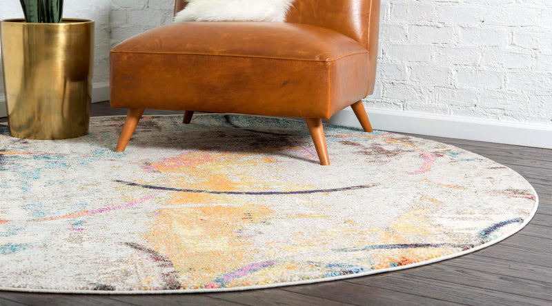 Chromatic Oasis Collection Area Rug - Fresco Round Multi lifestyle 26