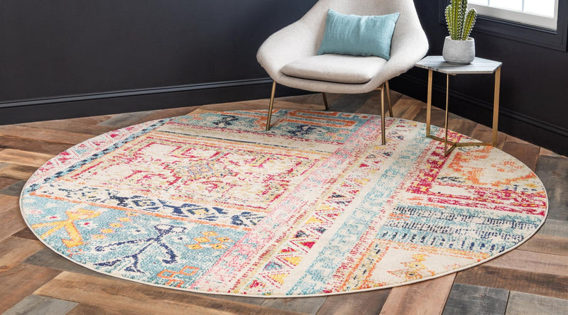 Sierra Collection Area Rug - Tahoe Round Multi lifestyle 24