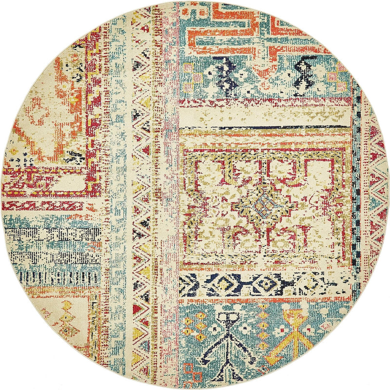 Sierra Collection Area Rug - Tahoe Round Multi lifestyle 18