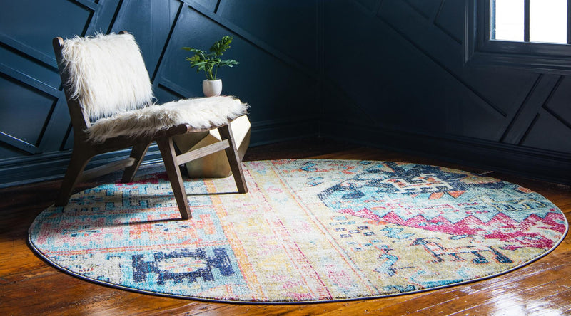 Sierra Collection Area Rug - Marin Round Multi lifestyle 22