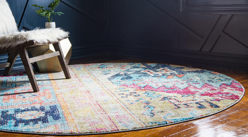 Sierra Collection Area Rug - Marin Round Multi lifestyle 25