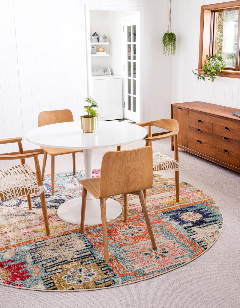 Sierra Collection Area Rug - Marin Round Multi lifestyle 28