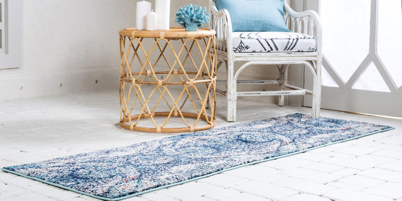 Venetian Tapestry Collection Area Rug - Lido Runner Blue lifestyle 23
