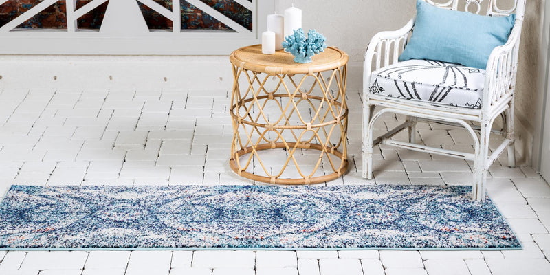 Venetian Tapestry Collection Area Rug - Lido Runner Blue lifestyle 26