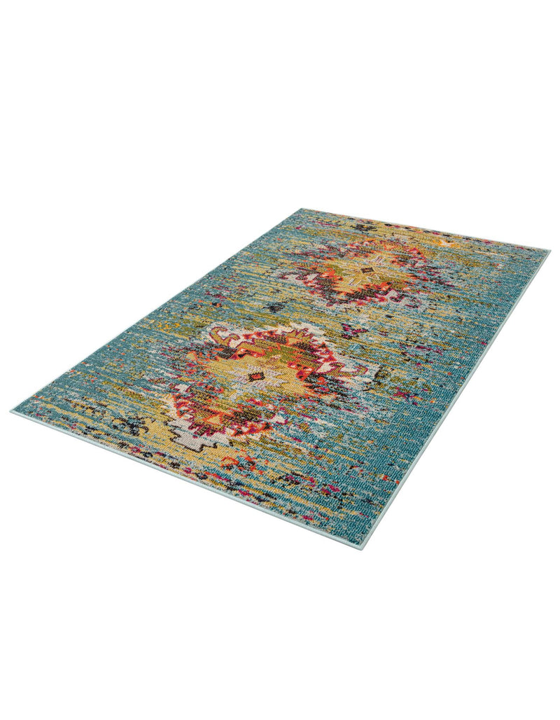 Venetian Tapestry Collection Area Rug - SanMarco Rectangle Turquoise lifestyle 6