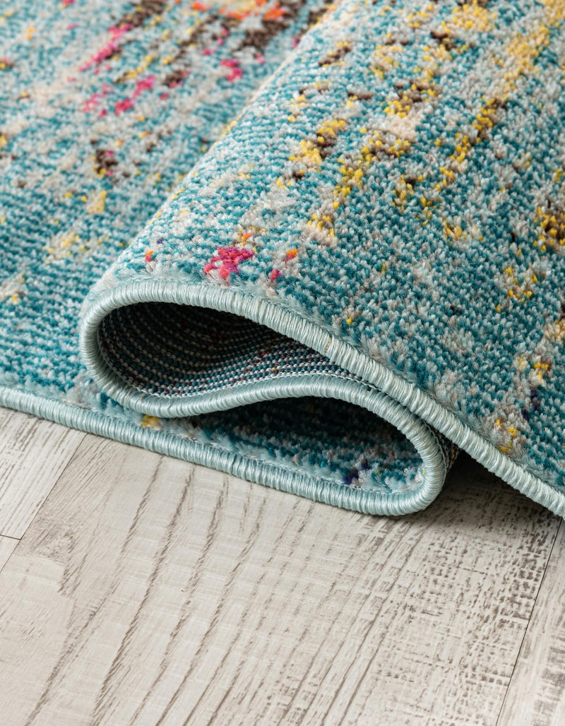Venetian Tapestry Collection Area Rug - SanMarco Round Turquoise lifestyle 33