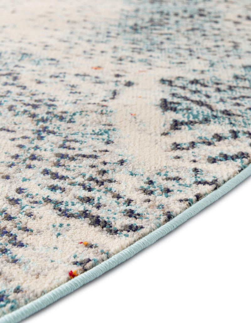 Venetian Tapestry Collection Area Rug - Lido Round Blue lifestyle 34