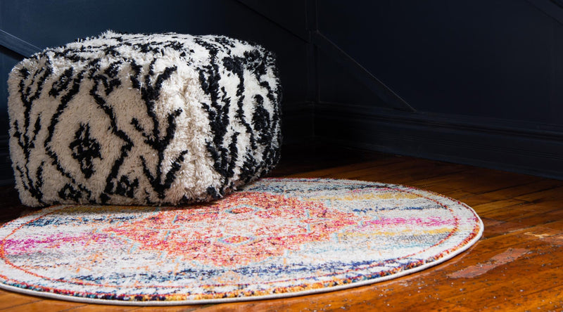 Venetian Tapestry Collection Area Rug - Rialto Round Multi lifestyle 25