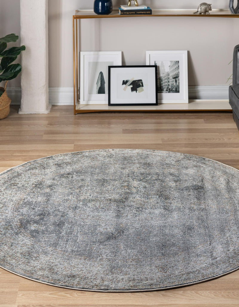 Caribbean Breeze Collection Area Rug - Utila Round Fume Gray lifestyle 22