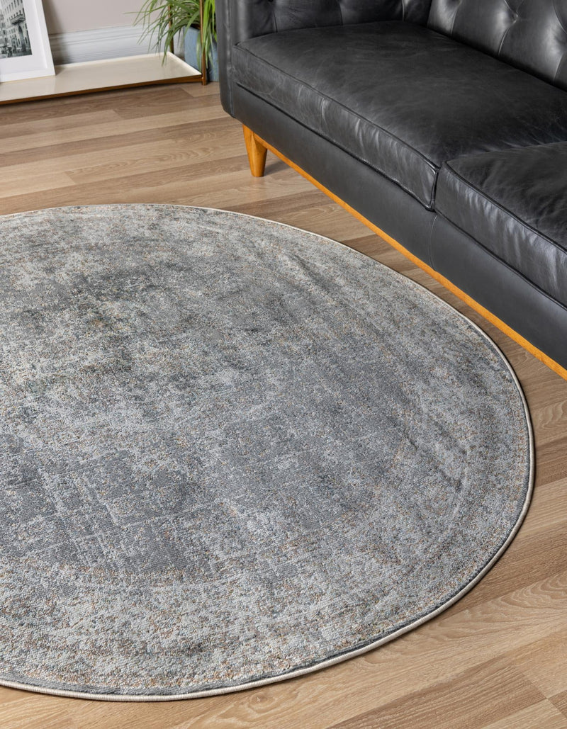Caribbean Breeze Collection Area Rug - Utila Round Fume Gray lifestyle 27