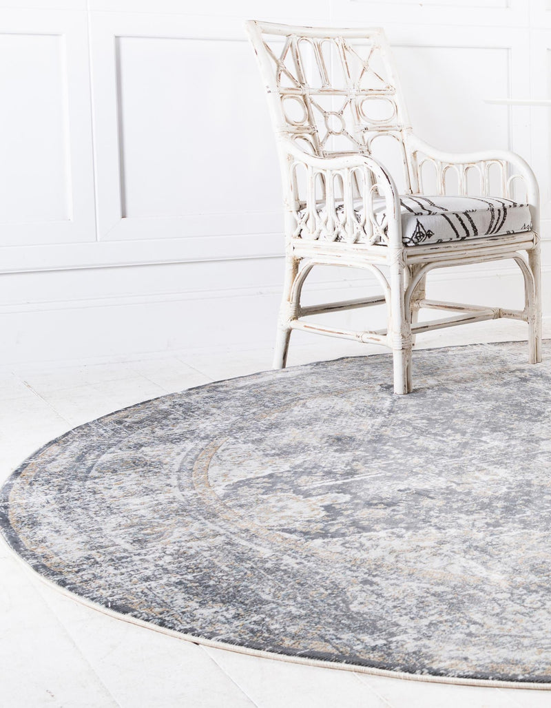 Caribbean Breeze Collection Area Rug - Utila Round Fume Gray lifestyle 35