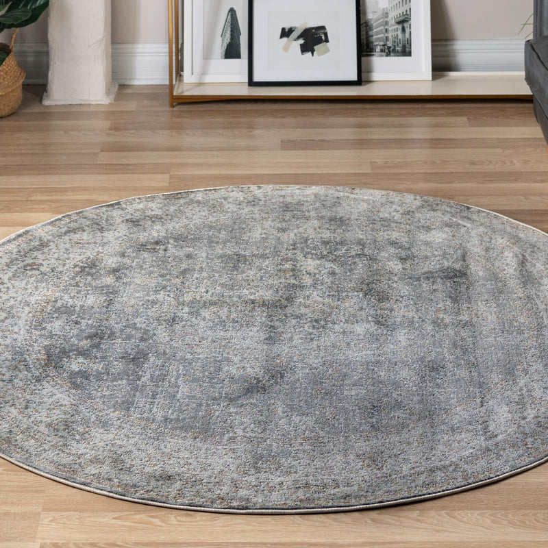 Caribbean Breeze Collection Area Rug - Utila Round Fume Gray lifestyle 91