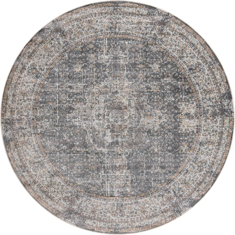 Caribbean Breeze Collection Area Rug - Utila Round Fume Gray lifestyle 17