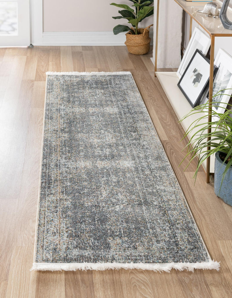 Caribbean Breeze Collection Area Rug - Utila Runner Fume Gray lifestyle 23
