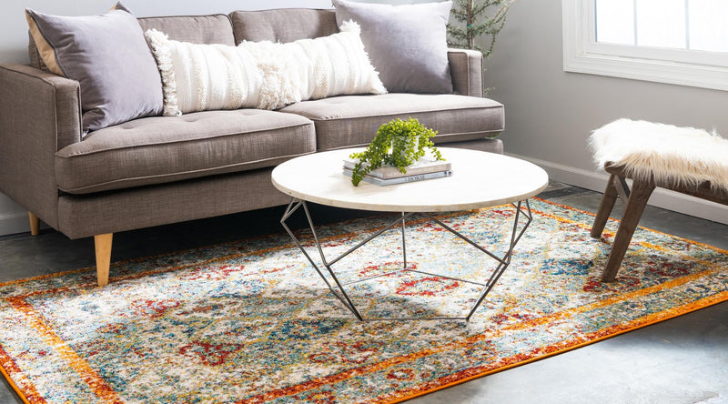 Amalfi Coast Woven Collection Area Rug - Positano Rectangle Beige lifestyle 10