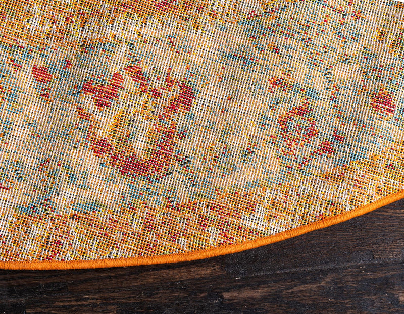 Amalfi Coast Woven Collection Area Rug - Positano Round Beige lifestyle 111
