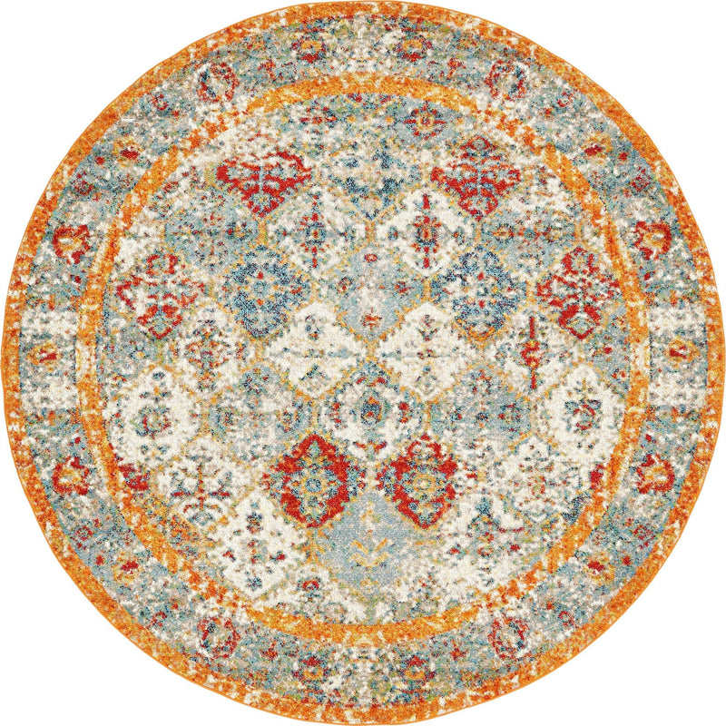Amalfi Coast Woven Collection Area Rug - Positano Round Beige lifestyle 16