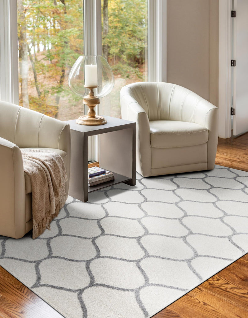 Lattice Garden Collection Area Rug - Pergolatown (Ivory) Rectangle Ivory lifestyle 0