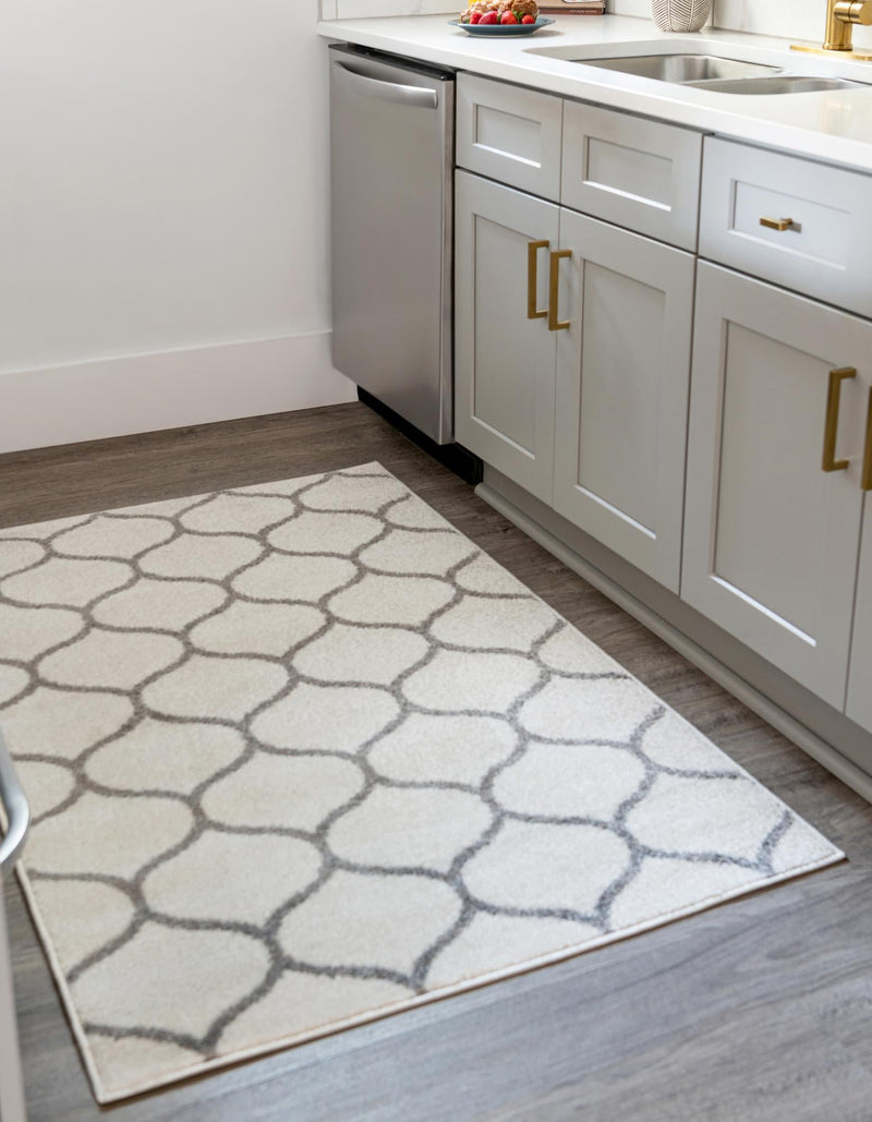Lattice Garden Collection Area Rug - Pergolatown (Ivory) Rectangle Ivory lifestyle 5