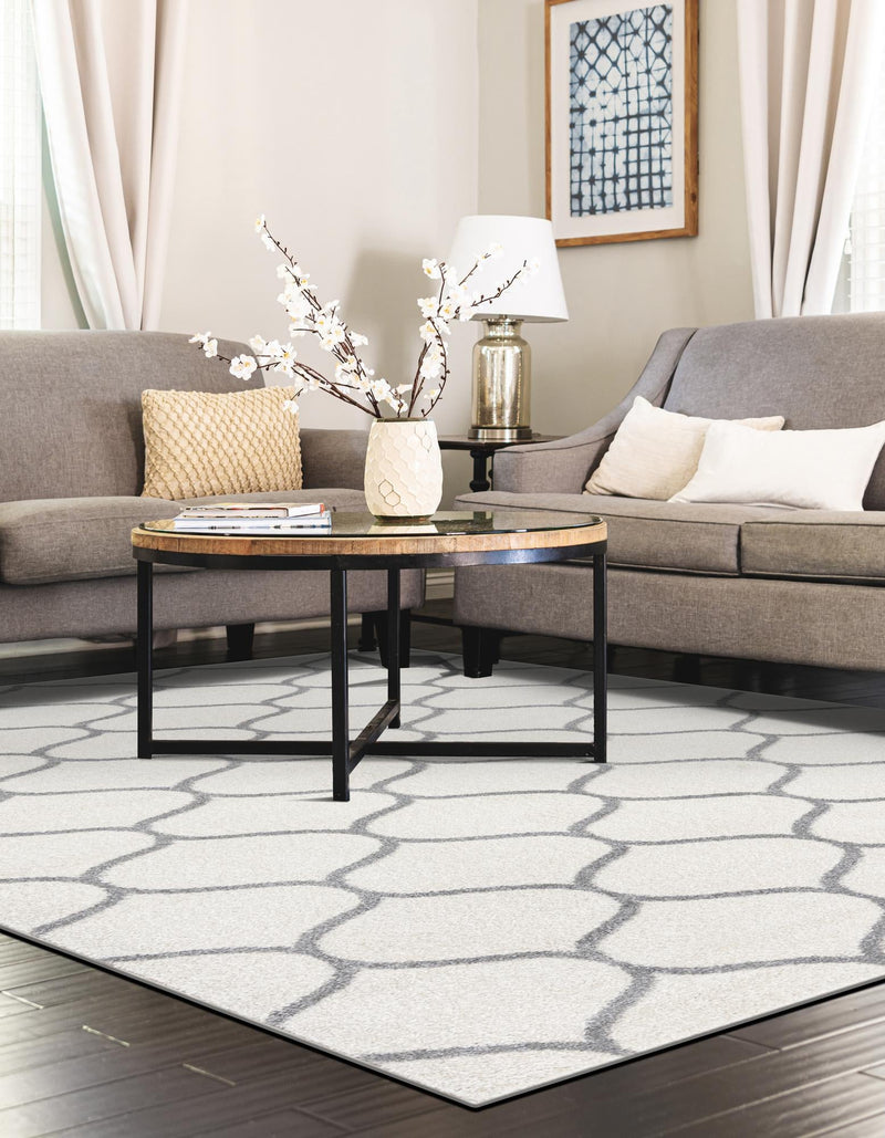 Lattice Garden Collection Area Rug - Pergolatown (Ivory) Rectangle Ivory lifestyle 7