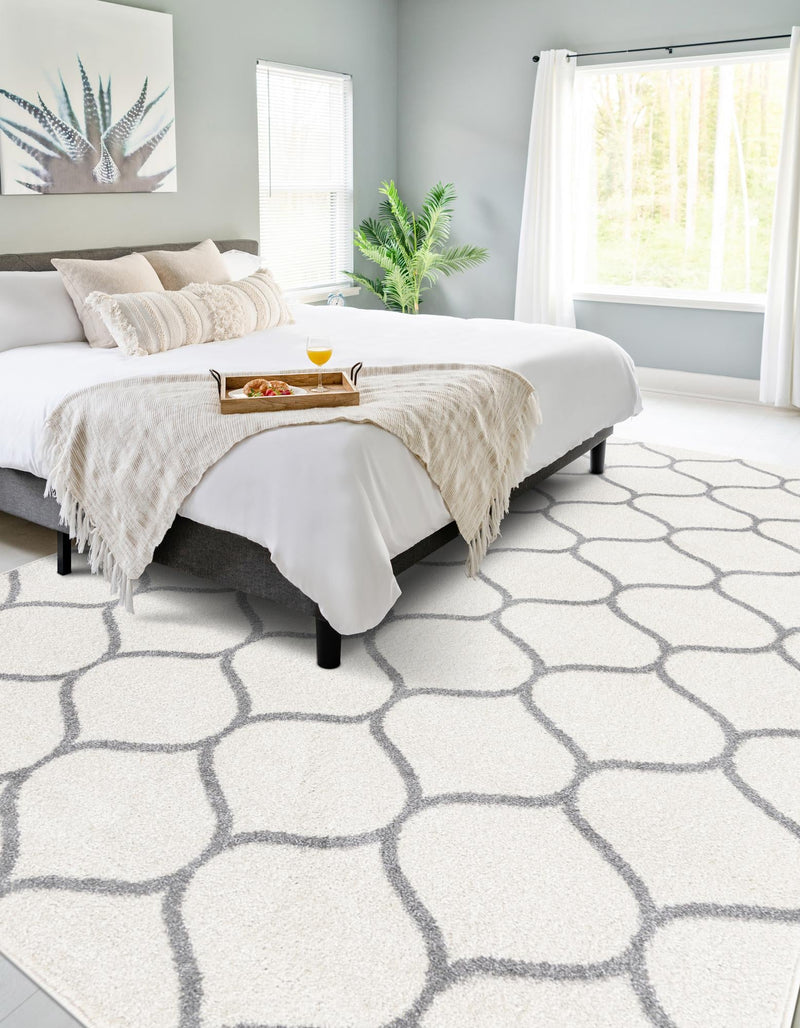 Lattice Garden Collection Area Rug - Pergolatown (Ivory) Rectangle Ivory lifestyle 13