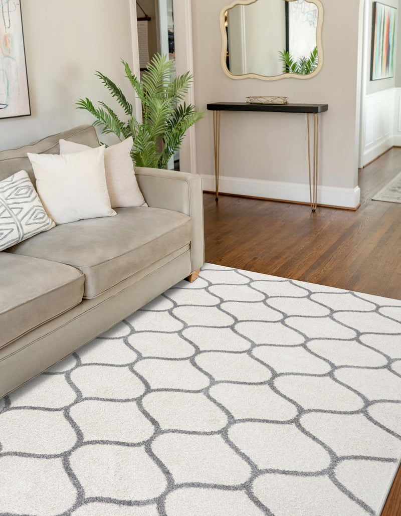 Lattice Garden Collection Area Rug - Pergolatown (Ivory) Rectangle Ivory lifestyle 22