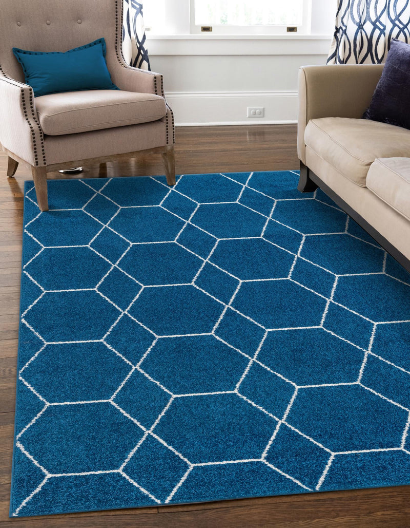 Lattice Garden Collection Area Rug - Arborville (Navy Blue) Rectangle Navy Blue lifestyle 4
