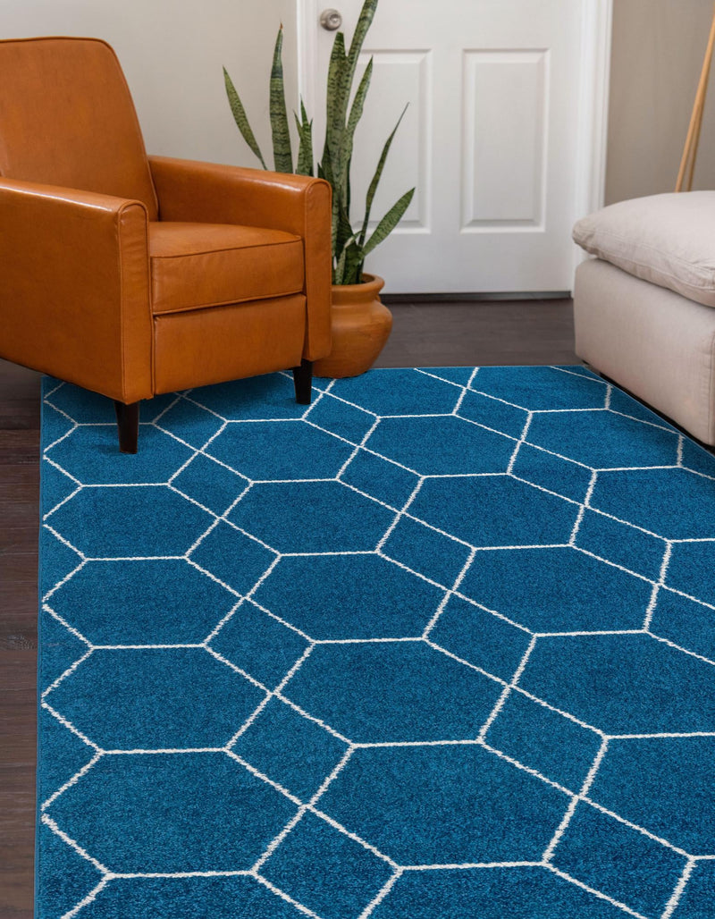 Lattice Garden Collection Area Rug - Arborville (Navy Blue) Rectangle Navy Blue lifestyle 31