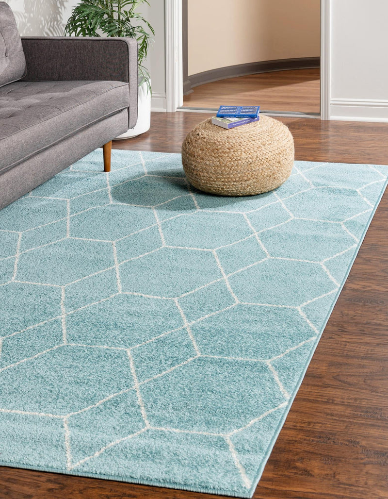 Lattice Garden Collection Area Rug - Arborville (Light Blue) Rectangle Light Blue lifestyle 0